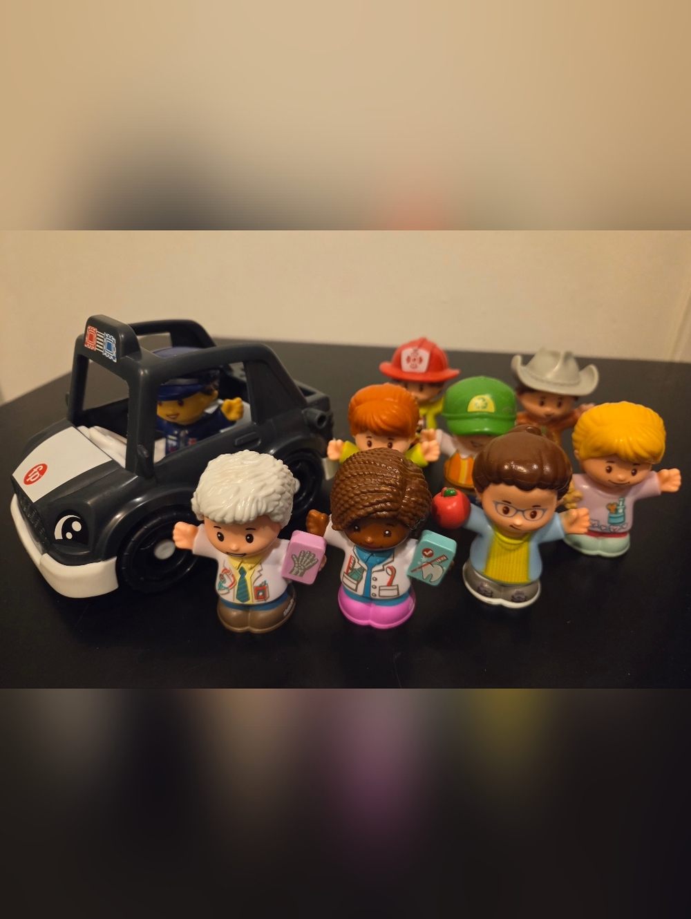Little People Career Worker Bundle - Police Car Dentist Teacher Vet Doctor